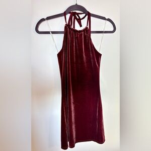 Wild Fable Velvet Backless Dress in Burgundy